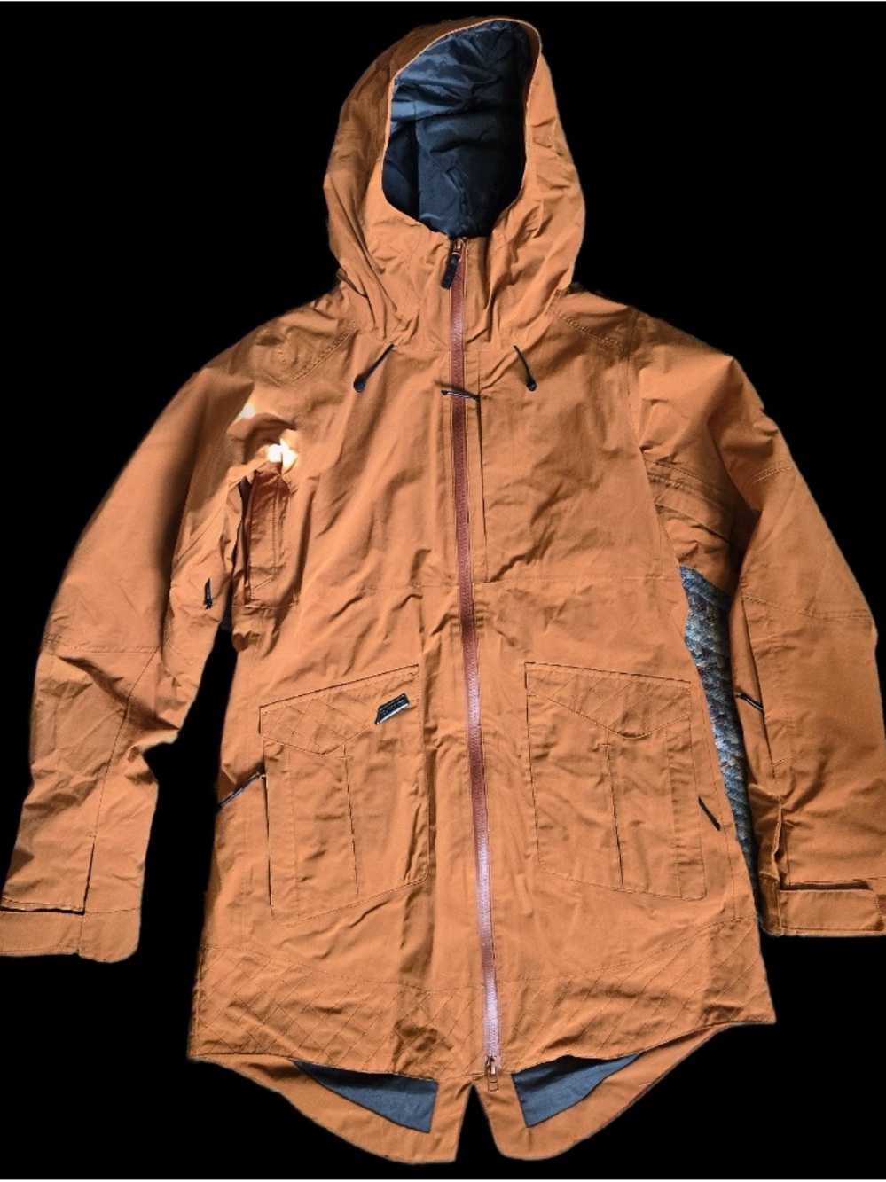 Rust Orange Hooded Skii Jacket